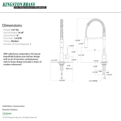 Kingston Brass New York Gourmetier Single-Handle Pull-Down Kitchen Faucet