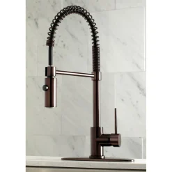 Kingston Brass New York Gourmetier Single-Handle Pull-Down Kitchen Faucet