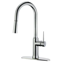 Kingston Brass New York Gourmetier Deck Mount Single-Handle Pull-Down Kitchen Faucet