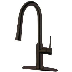 Kingston Brass New York Gourmetier Deck Mount Single-Handle Pull-Down Kitchen Faucet