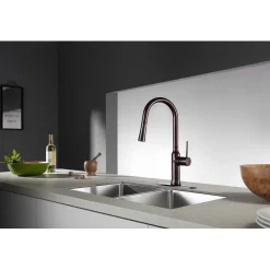 Kingston Brass New York Gourmetier Deck Mount Single-Handle Pull-Down Kitchen Faucet