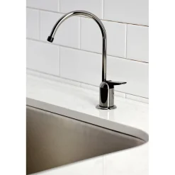 Kingston Brass NK6190 Water Onyx Single-Handle Cold Water Filtration Faucet in Bright Black Stainless Steel