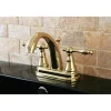 Kingston Brass Normandy Two Handle 4" Centerset Lavatory Faucet with Brass Pop-up
