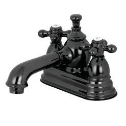 Kingston Brass NS7000AX 4-Inch Centerset Bathroom Faucet in Black Stainless Steel