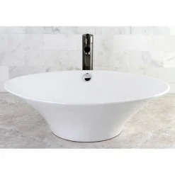Kingston Brass NS8410DKL Water Onyx Single Handle Vessel Sink Faucet with Anti-Slide Handle Sleeve Less Pop up and Plate in Black Nickel