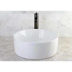 Kingston Brass NS8410DKL Water Onyx Single Handle Vessel Sink Faucet with Anti-Slide Handle Sleeve Less Pop up and Plate in Black Nickel