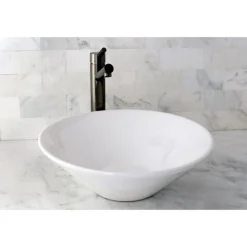 Kingston Brass NS8410DKL Water Onyx Single Handle Vessel Sink Faucet with Anti-Slide Handle Sleeve Less Pop up and Plate in Black Nickel