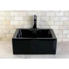 Kingston Brass NS8420DKL Water Onyx Single Handle Lavatory Faucet with Anti-Slide Handle Sleeve and Brass Pop up Drain in Black Nickel