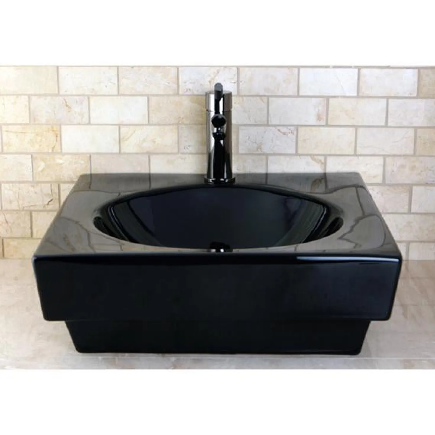 Kingston Brass NS8420DKL Water Onyx Single Handle Lavatory Faucet with Anti-Slide Handle Sleeve and Brass Pop up Drain in Black Nickel