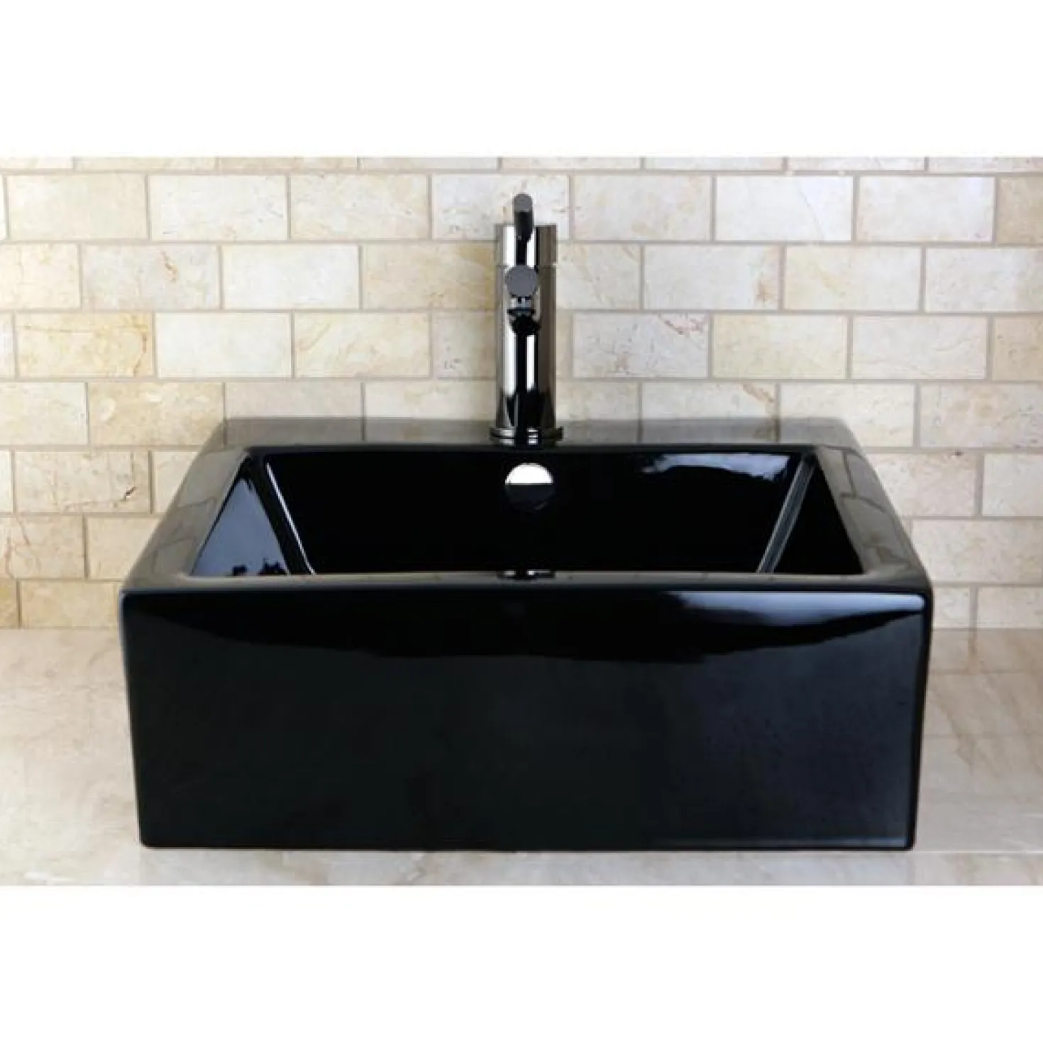 Kingston Brass NS8420DKL Water Onyx Single Handle Lavatory Faucet with Anti-Slide Handle Sleeve and Brass Pop up Drain in Black Nickel