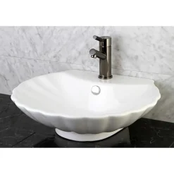 Kingston Brass NS8420DKL Water Onyx Single Handle Lavatory Faucet with Anti-Slide Handle Sleeve and Brass Pop up Drain in Black Nickel