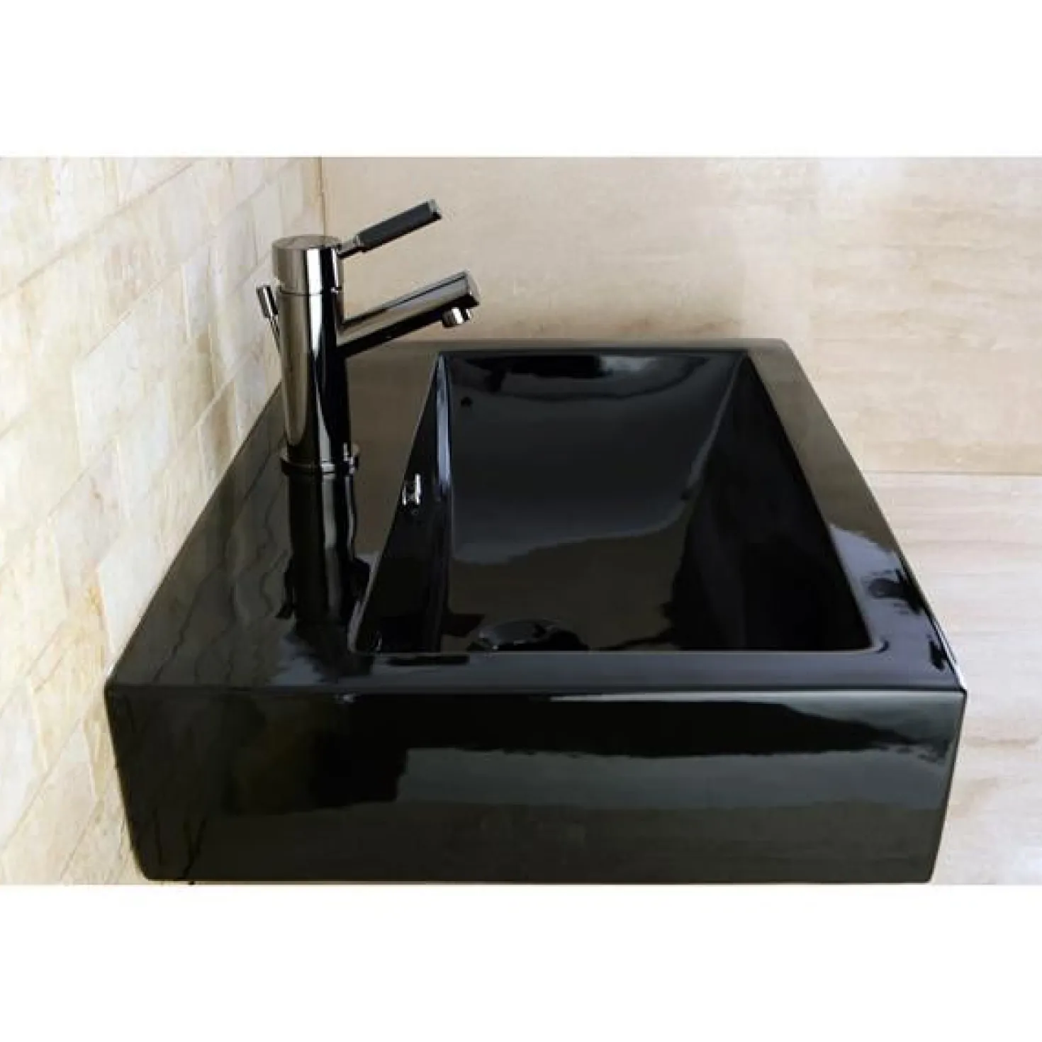 Kingston Brass NS8420DKL Water Onyx Single Handle Lavatory Faucet with Anti-Slide Handle Sleeve and Brass Pop up Drain in Black Nickel