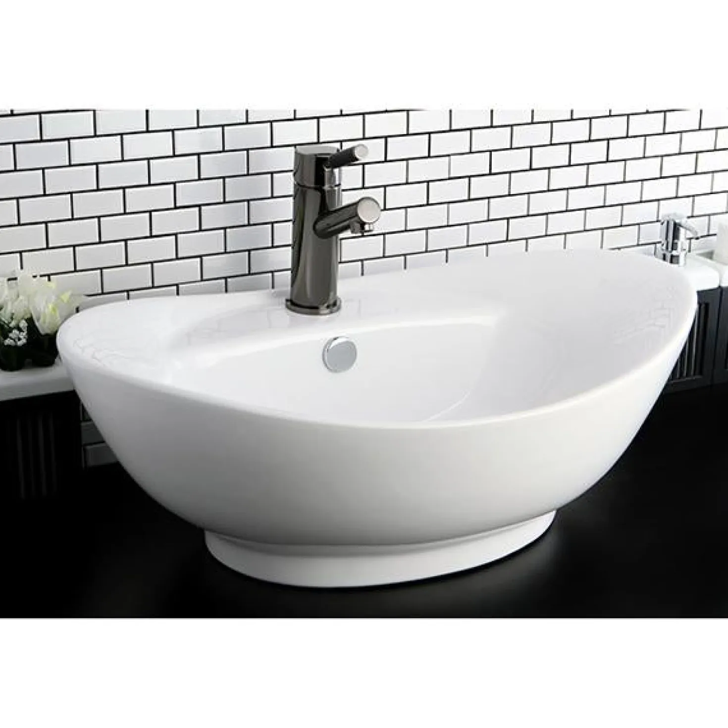 Kingston Brass NS8420DKL Water Onyx Single Handle Lavatory Faucet with Anti-Slide Handle Sleeve and Brass Pop up Drain in Black Nickel