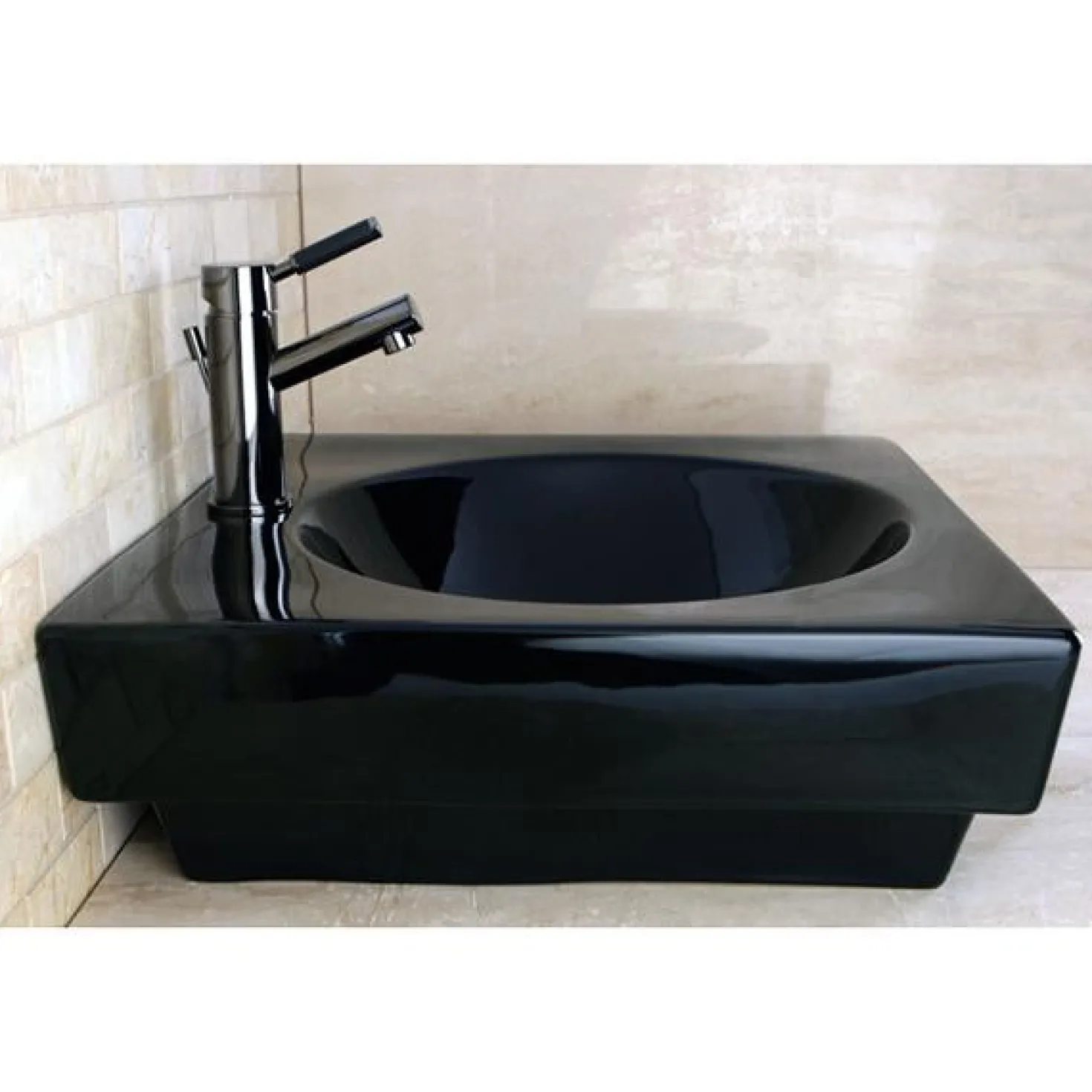 Kingston Brass NS8420DKL Water Onyx Single Handle Lavatory Faucet with Anti-Slide Handle Sleeve and Brass Pop up Drain in Black Nickel