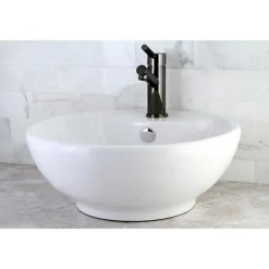 Kingston Brass NS8420DKL Water Onyx Single Handle Lavatory Faucet with Anti-Slide Handle Sleeve and Brass Pop up Drain in Black Nickel