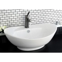 Kingston Brass NS8420DKL Water Onyx Single Handle Lavatory Faucet with Anti-Slide Handle Sleeve and Brass Pop up Drain in Black Nickel