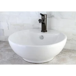 Kingston Brass NS8420DKL Water Onyx Single Handle Lavatory Faucet with Anti-Slide Handle Sleeve and Brass Pop up Drain in Black Nickel