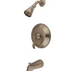 Kingston Brass Nu French Single Handle Tub and Shower Faucet in Satin Nickel