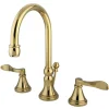 Kingston Brass Nu French Two Handle 8" to 16" Widespread Lavatory Faucet with Brass Pop-up