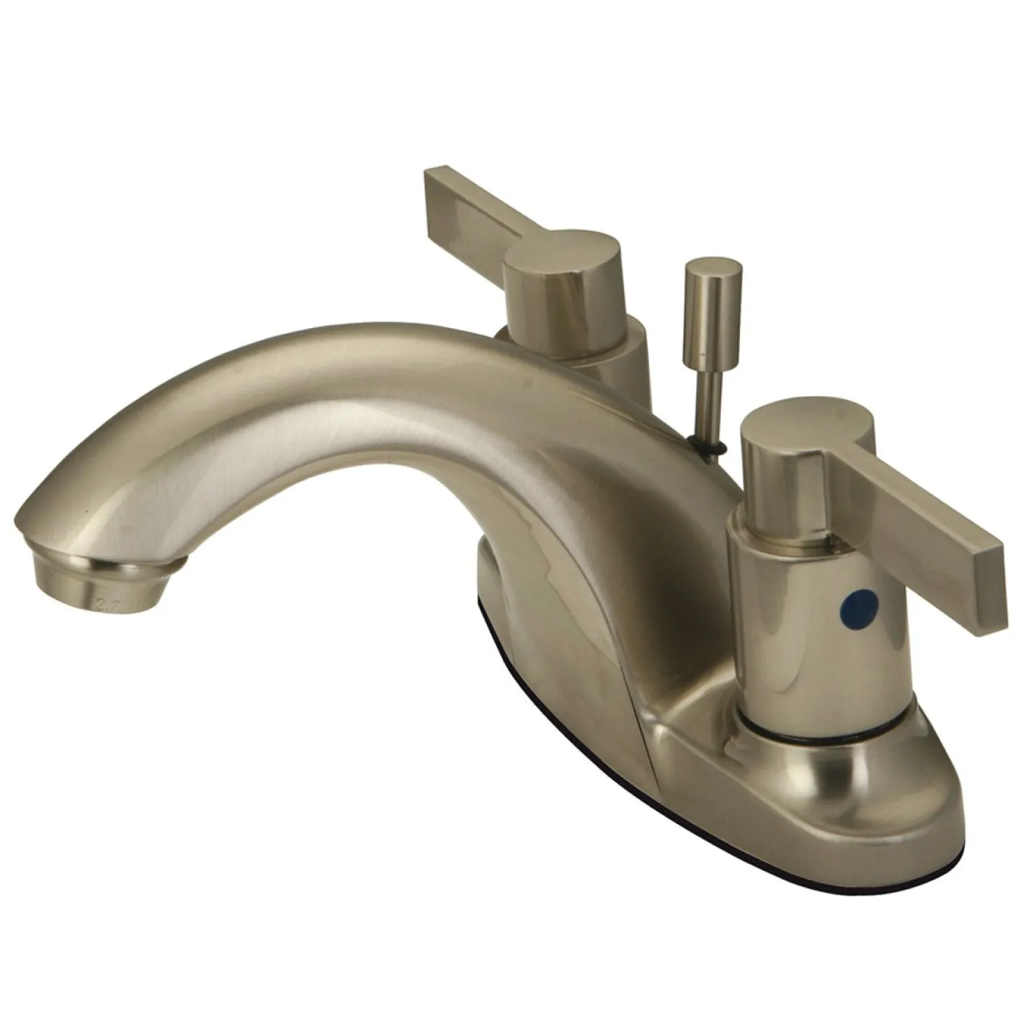 Kingston Brass NuvoFusion 4" Centerset Double Handle Lavatory Faucet with Brass Pop-up