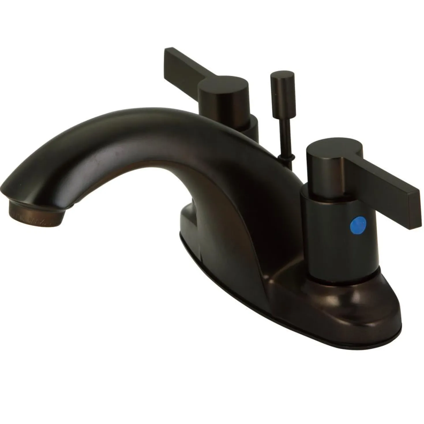 Kingston Brass NuvoFusion 4" Centerset Double Handle Lavatory Faucet with Brass Pop-up