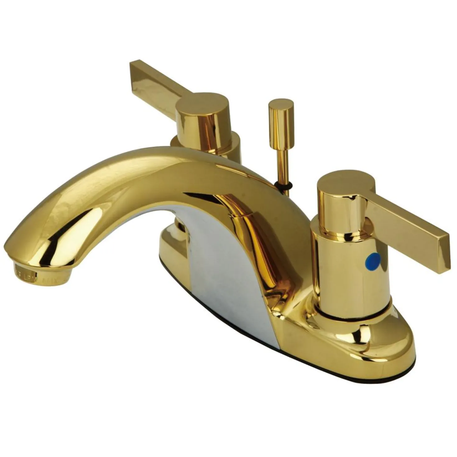 Kingston Brass NuvoFusion 4" Centerset Double Handle Lavatory Faucet with Brass Pop-up