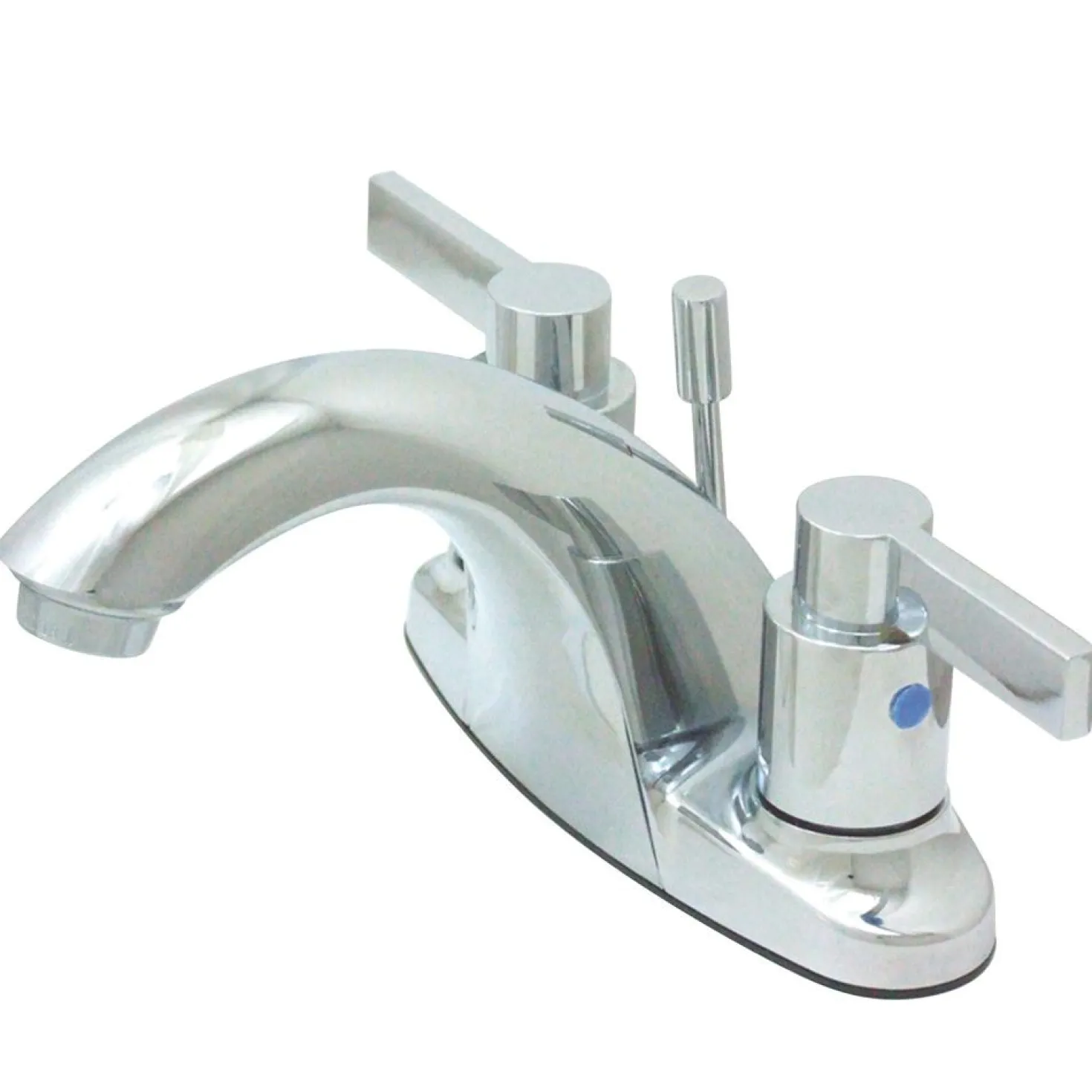 Kingston Brass NuvoFusion 4" Centerset Double Handle Lavatory Faucet with Brass Pop-up