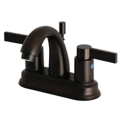 Kingston Brass NuvoFusion Deck Mount 4-Inch Centerset Bathroom Faucet