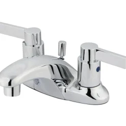 Kingston Brass NuvoFusion Double Handle 4" Centerset Lavatory Faucet with Brass Pop-up