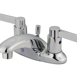 Kingston Brass NuvoFusion Double Handle 4" Centerset Lavatory Faucet with Brass Pop-up