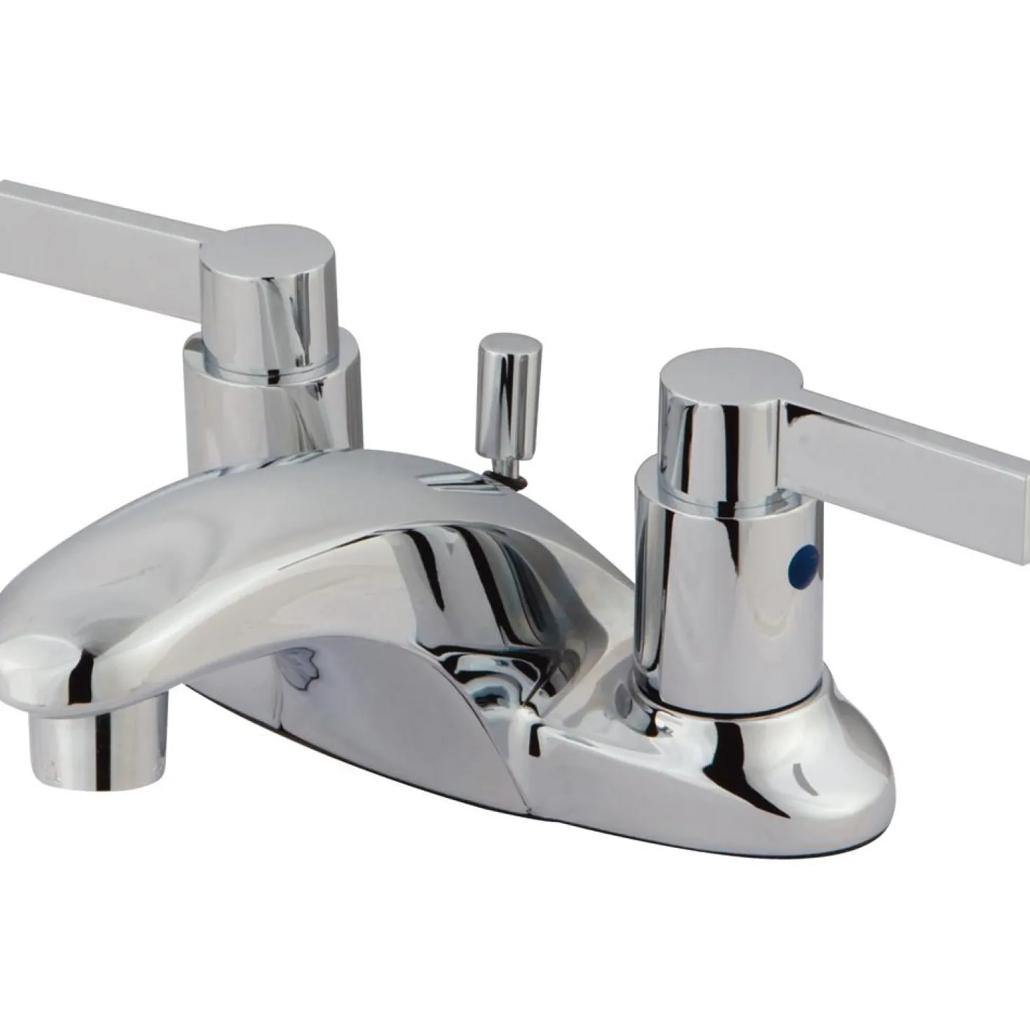 Kingston Brass NuvoFusion Double Handle 4" Centerset Lavatory Faucet with Brass Pop-up