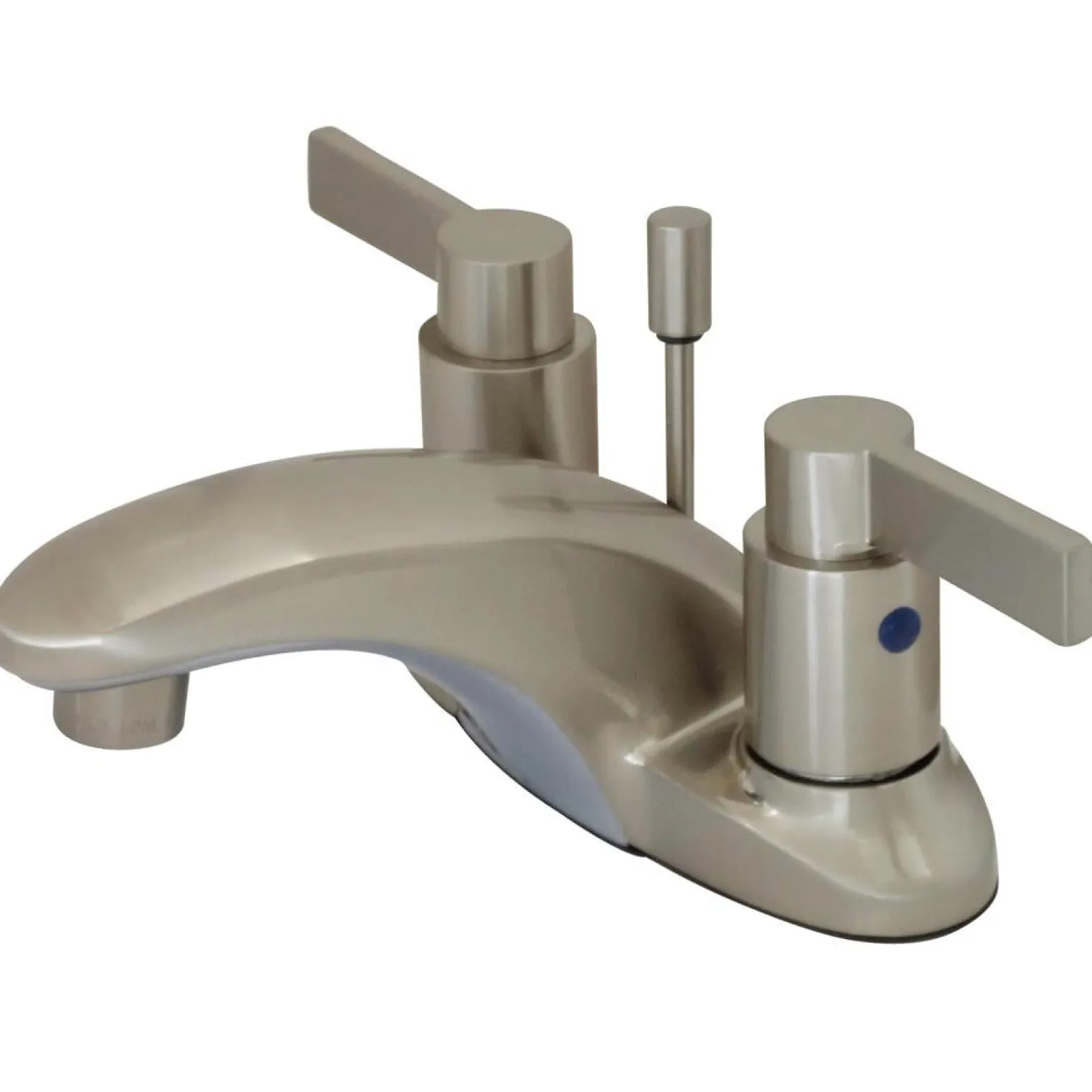 Kingston Brass NuvoFusion Double Handle 4" Centerset Lavatory Faucet with Brass Pop-up