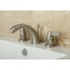 Kingston Brass NuvoFusion Double Handle 8" to 16" Widespread Lavatory Faucet with Brass Pop-up
