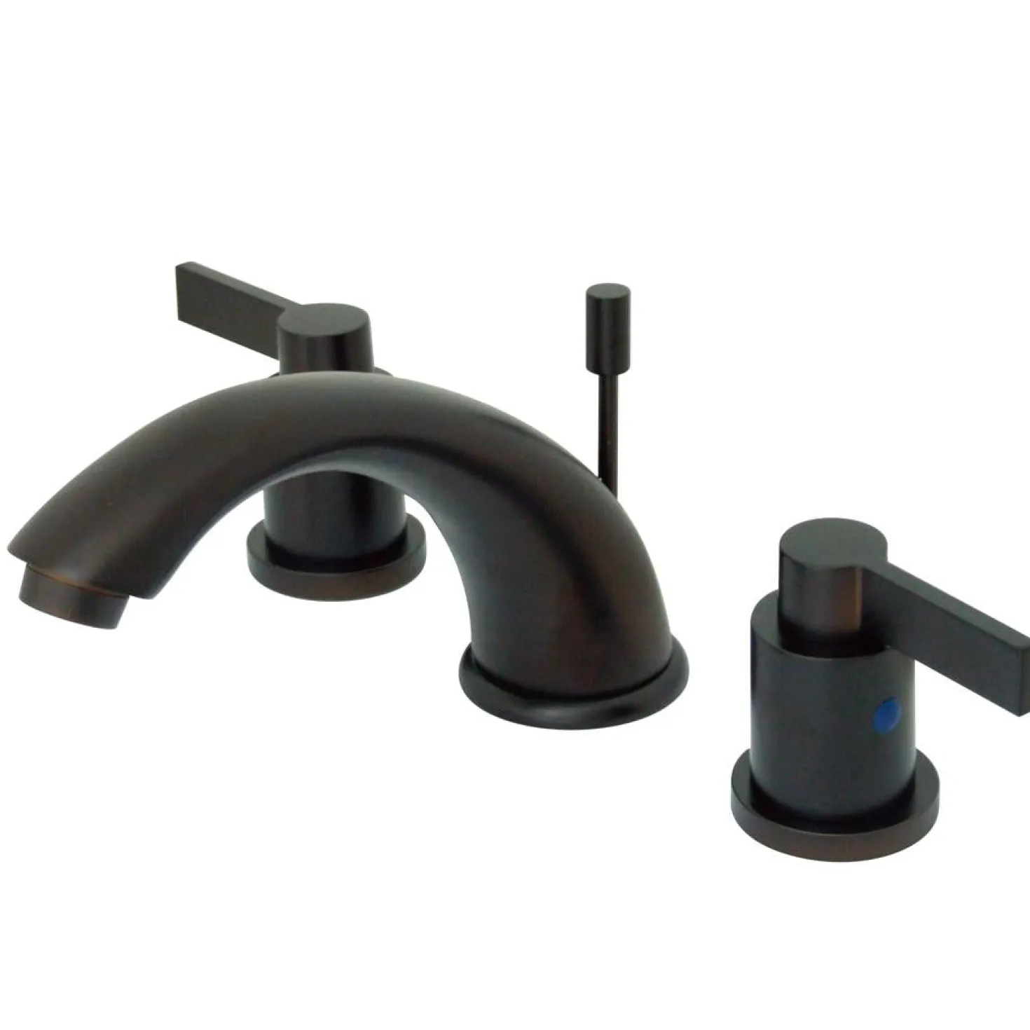 Kingston Brass NuvoFusion Double Handle 8" to 16" Widespread Lavatory Faucet with Brass Pop-up