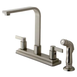 Kingston Brass Nuvofusion Euro high Rise Spout Kitchen Faucet with Side Sprayer