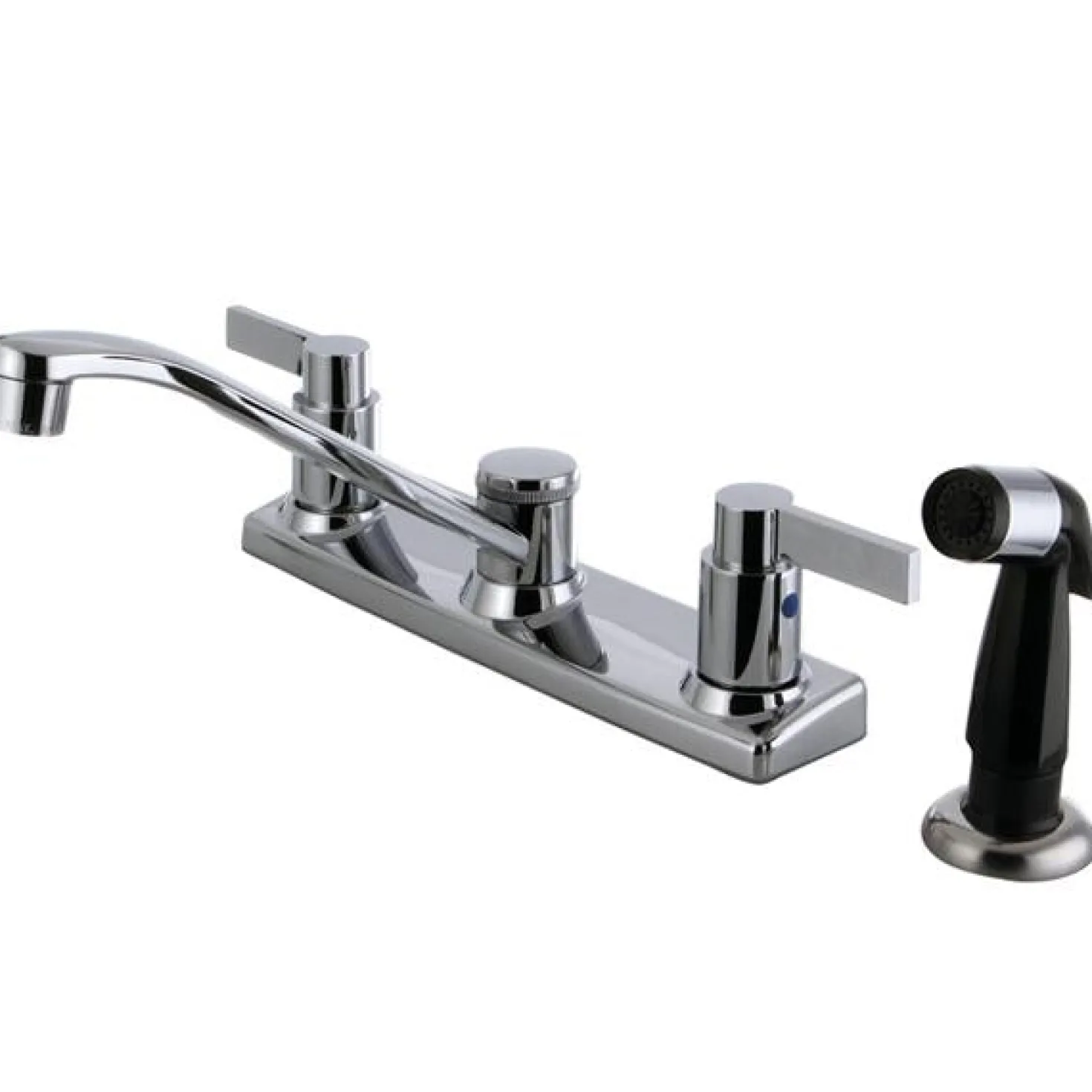 Kingston Brass NuvoFusion FB2122NDL 8-Inch Centerset Kitchen Faucet with Side Sprayer