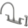 Kingston Brass NuvoFusion 8-Inch Centerset Kitchen Faucet with Side Sprayer