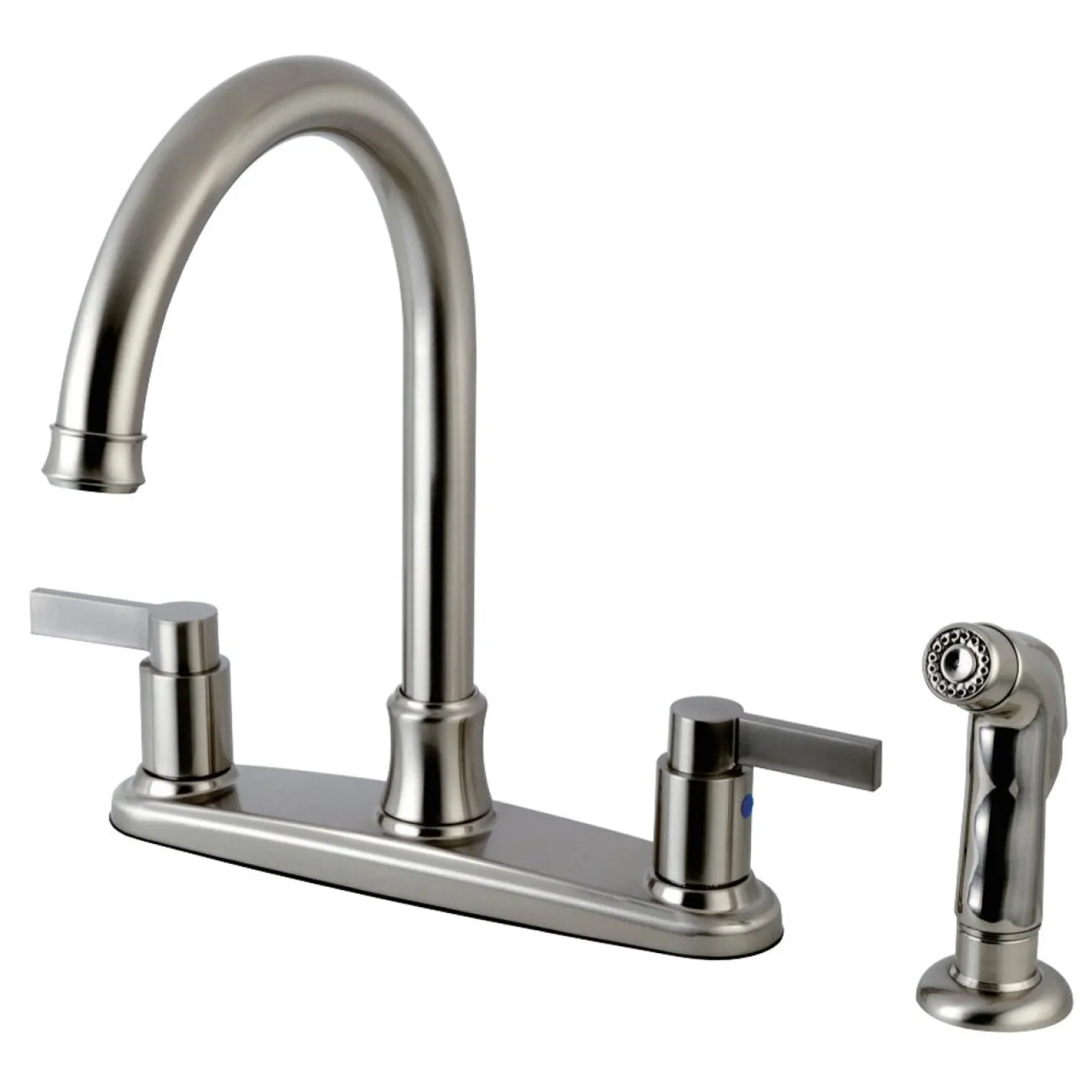 Kingston Brass NuvoFusion 8-Inch Center Gooseneck Kitchen Faucet
