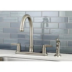 Kingston Brass NuvoFusion 8-Inch Center Gooseneck Kitchen Faucet