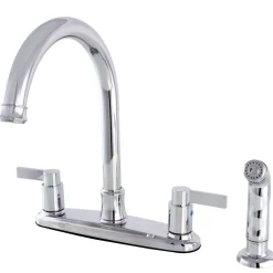 Kingston Brass NuvoFusion 8-Inch Center Gooseneck Kitchen Faucet