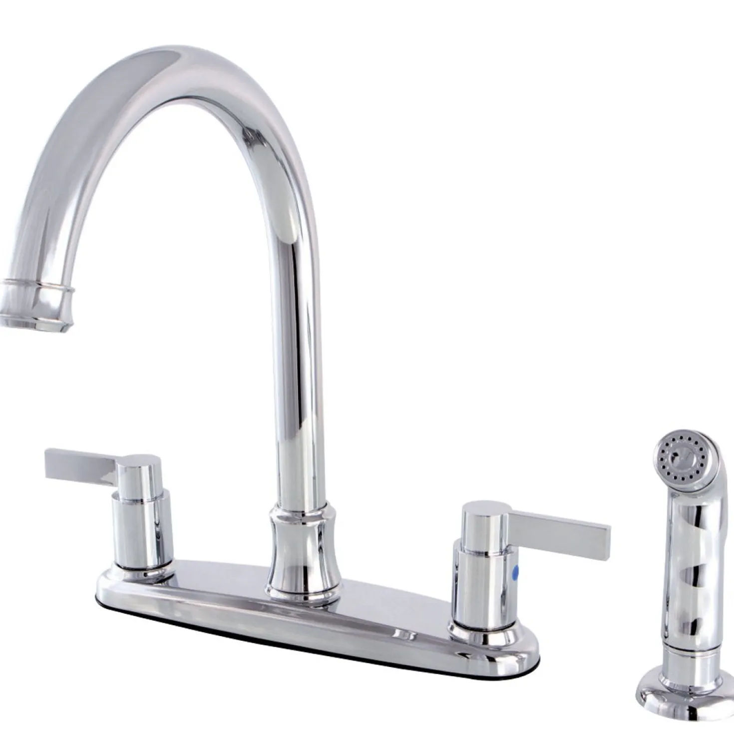 Kingston Brass NuvoFusion 8-Inch Center Gooseneck Kitchen Faucet