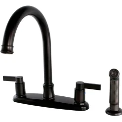 Kingston Brass NuvoFusion 8-Inch Center Gooseneck Kitchen Faucet