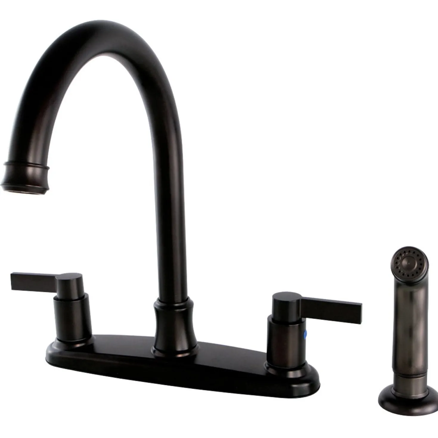 Kingston Brass NuvoFusion 8-Inch Center Gooseneck Kitchen Faucet