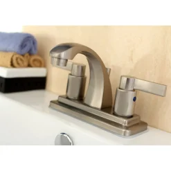 Kingston Brass NuvoFusion 4-Inch Centerset 2-Handle Bathroom Faucet