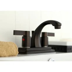 Kingston Brass NuvoFusion 4-Inch Centerset 2-Handle Bathroom Faucet