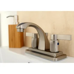 Kingston Brass NuvoFusion 4-Inch Centerset 2-Handle Bathroom Faucet