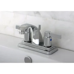 Kingston Brass NuvoFusion 4-Inch Centerset 2-Handle Bathroom Faucet
