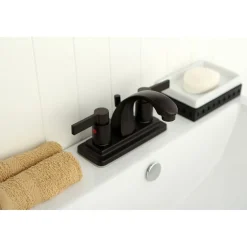 Kingston Brass NuvoFusion 4-Inch Centerset 2-Handle Bathroom Faucet