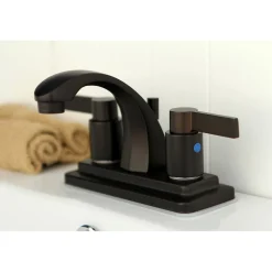 Kingston Brass NuvoFusion 4-Inch Centerset 2-Handle Bathroom Faucet