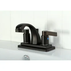 Kingston Brass NuvoFusion 4-Inch Centerset 2-Handle Bathroom Faucet
